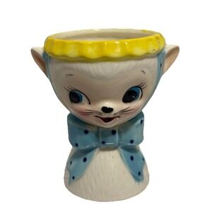 Vintage Brinnco Royal Sealy Kitty Cat Egg Cup - 1950's - Sm Flaw See Photos